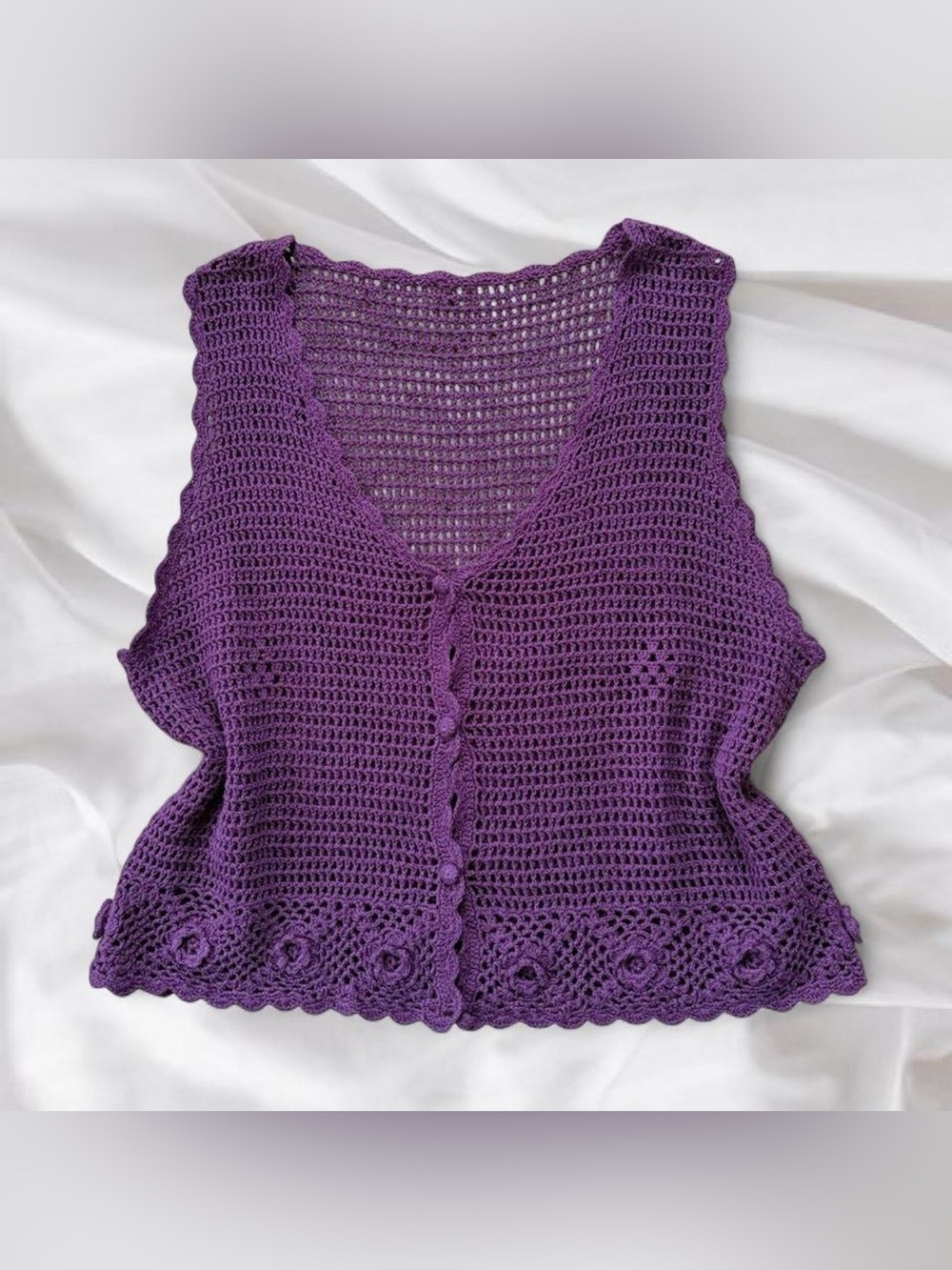 Whimsygoth Purple Crochet Vest